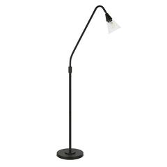 Challice Arc Floor Lamp with Glass Shade in Blackened Bronze/Clear