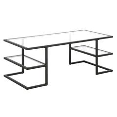 Circe 47'' Wide Rectangular Coffee Table in Blackened Bronze