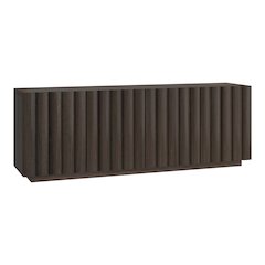 Henn&Hart Fluted TV Stand for TVs up to 75'' with 2 Ribbed Storage Cabinets and