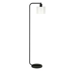 Cadmus 57" Tall Floor Lamp with Glass Shade in Blackened Bronze/White