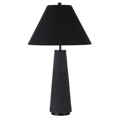 Ingalls 28" Tall Monochrome Table Lamp with Fabric Shade in Matte Black/Black