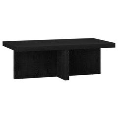 Holm 44" Wide Rectangular Coffee Table in Black Grain