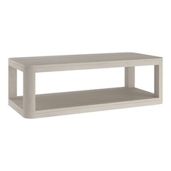Stellan 47" Wide Rectangular Coffee Table in Alder White