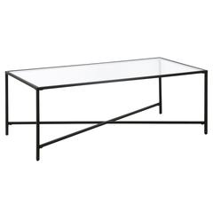Henley 48'' Wide Rectangular Coffee Table with Glass Top in Blackened Bronze