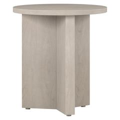 Anders 20" Wide Round Side Table in Alder White
