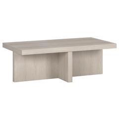 Elna 44" Wide Rectangular Coffee Table in Alder White