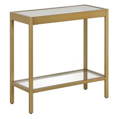 Alexis 24'' Wide Rectangular Side Table in Brass