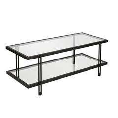 Inez 45'' Wide Rectangular Coffee Table in Blackened Bronze