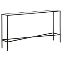 Henley 55'' Wide Rectangular Console Table with Glass Top in Blackened Bronze