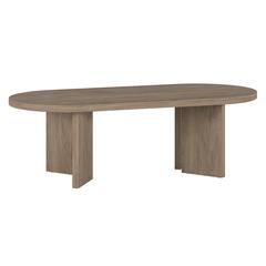 Alma 48" Wide Oval Coffee Table in Antiqued Gray Oak
