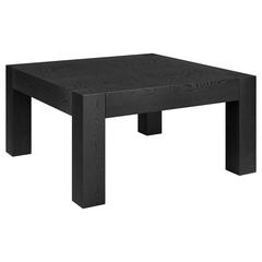 Langston 34" Wide Square Coffee Table in Black Grain