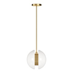 Kyriana 10" Wide 2-Light Pendant with Glass Shade in Brass/White
