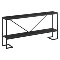 Phoebe 64" Wide Rectangular Console Table in Blackened Bronze/Black Grain