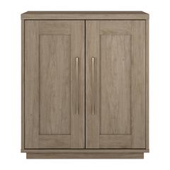 28" Accent Cabinet, Modern Sideboard Cabinet with 2 Doors, Antiqued Gray Oak