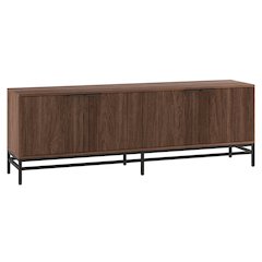 Henn&Hart Fluted TV Stand for TVs up to 78'' with 2 Ribbed Storage Cabinets and