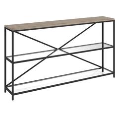 Fionn 55" Wide Rectangular Console Table in Blackened Bronze/Antiqued Gray Oak