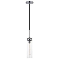 Kagan  3.5" Wide Pendant with Glass Shade in Polished Nickel/Clear