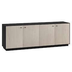Lillian Rectangular TV Stand for TV's up to 75" in Black Grain/Alder White