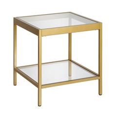 Alexis 20'' Wide Square Side Table in Brass