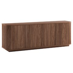 Henn&Hart TV Stand for TVs up to 75'' with 2 Ribbed Storage Cabinets with an