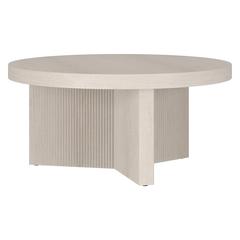 Holm 32" Wide Round Coffee Table in Alder White
