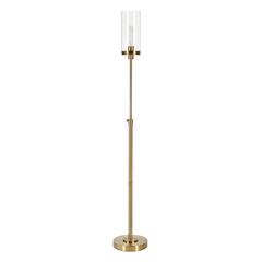 Frieda 66" Tall Floor Lamp with Glass Shade in Brass/Clear