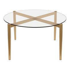Kadmos 36'' Wide Round Coffee Table in Brass