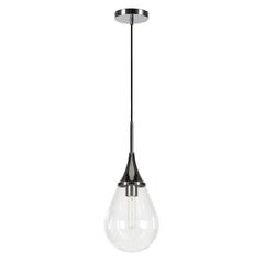 Ambrose 7.63" Wide Pendant with Glass Shade in Polished Nickel/Clear