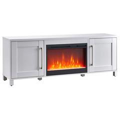 Chabot Rectangular TV Stand with 26" Crystal Fireplace for TV's up to 80" in White