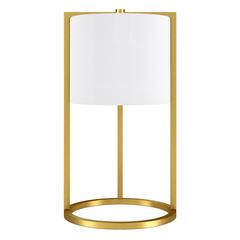 Peyton 22" Tall Asymmetric Table Lamp with Fabric Shade in Brass/White