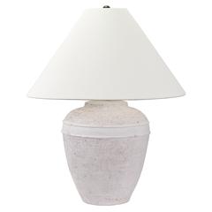 Chiara 23" Tall Ceramic Table Lamp with Fabric Shade in White Terracotta/White
