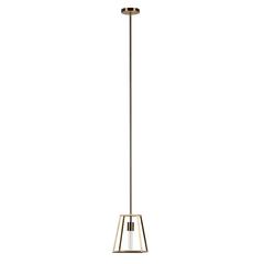Rhom 8" Wide Open-Framed Pendant in Brass/No Shade