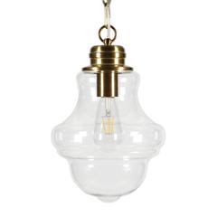 Annie 9.13" Wide Pendant with Glass Shade in Brass/Clear
