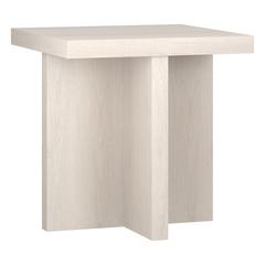 Elna 22" Wide Square Side Table in Alder White