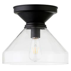 Abbott 12" Wide Flush Mount with Glass Shade in Blackened Bronze/Clear