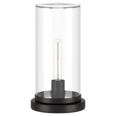 Henn&Hart 13.25" Modern 1-Light Uplight Table Lamp with Clear Glass Cylinder