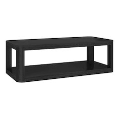 Stellan 47" Wide Rectangular Coffee Table in Black Grain