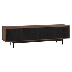 Whitman Rectangular TV Stand for TV's up to 75" in Satin Walnut/Black Grain