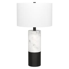 Liana 24" Tall Table Lamp with Fabric Shade in Marble/Black/White