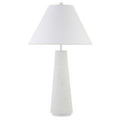 Ingalls 28" Tall Monochrome Table Lamp with Fabric Shade in Matte White/White
