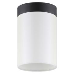 Piper 6" Flush Mount with Fabric Shade in Blackened Bronze/White