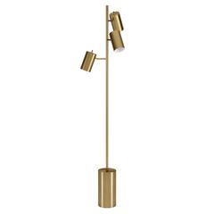 Dorset 3-Light Floor Lamp with Metal Shades in Brass/Brass