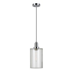 7'' Coastal Pendant Light Fixture with Glass Shade and 8' Cord, Polished Silver