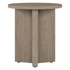 Anders 20" Wide Round Side Table in Antiqued Gray Oak