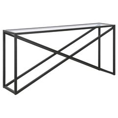 Calix 64'' Wide Rectangular Console Table in Blackened Bronze