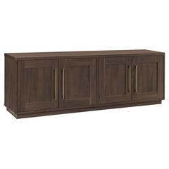 TV Stand for TVs up to 75" with 2 Concealed Storage Cabinets, Alder Brown