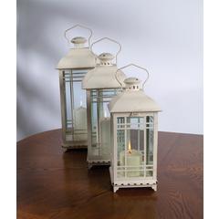 Lantern (Set of 3) 14"H, 17"H, 20"H Metal/Glass