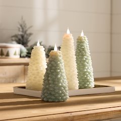 Tree Candle 10"H Wax 2 AA Batteries, Not Included