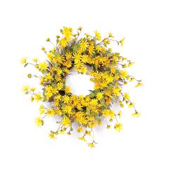 Daisy Wreath 23"D Polyester