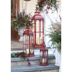 Lantern (Set of 3) 19.75"H, 28"H, 37"H Metal/Glass